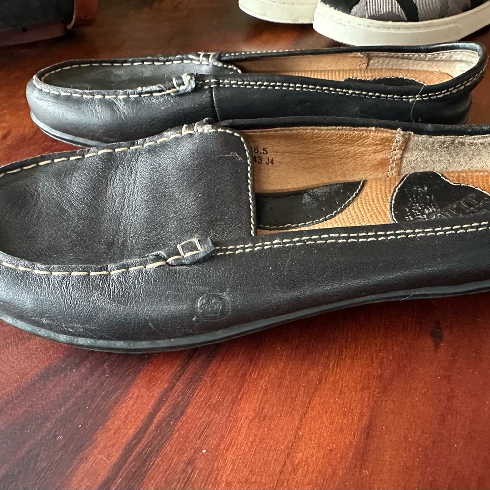 Born Black Leather Women's Slip-On Loafers